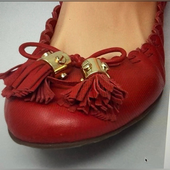 TORY BURCH REESE TASSEL LEATHER BALLET FLATS PINK NEW SIZE 5/36 - Picture 12 of 12